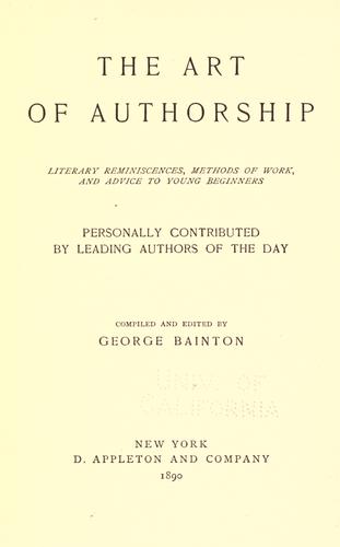 The art of authorship.