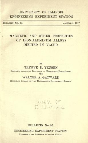 Magnetic and other properties of iron-aluminum alloys melted in vacuo