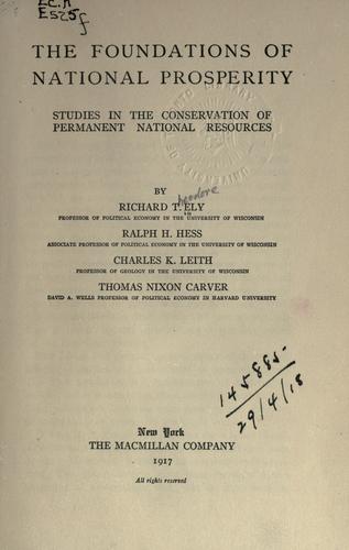 The foundations of national prosperity