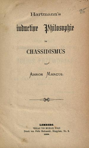Hartmann's inductive philosophie im chassidismus.