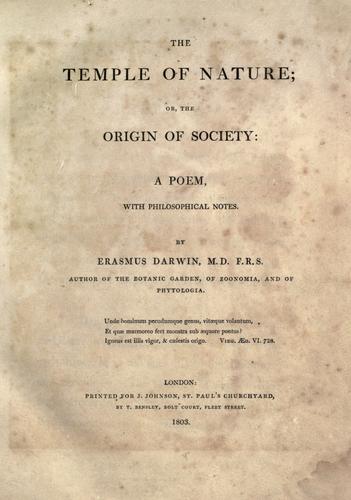 The temple of nature; or, The origin of society