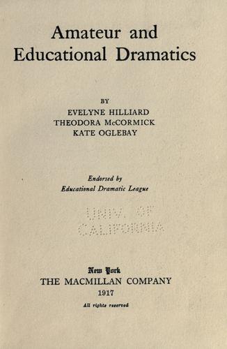 Amateur and educational dramatics