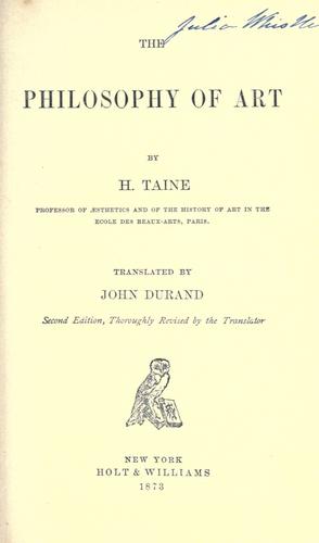 The philosophy of art