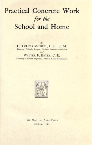 Practical concrete work for the school and home