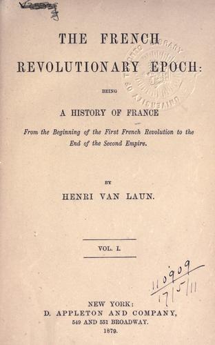 The French revolutionary epoch