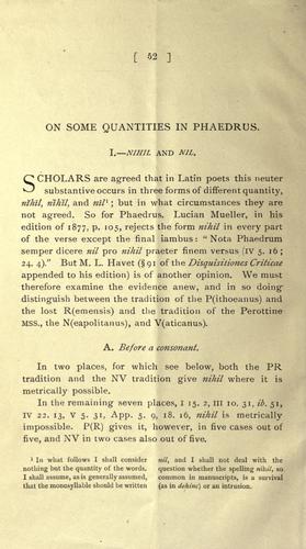 On some quantities in Phaedrus.