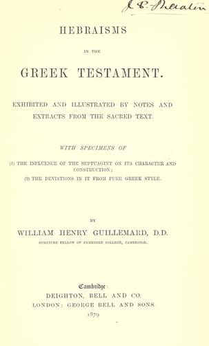 Hebr aisms in the Greek Testament