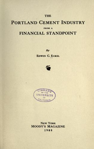 The Portland cement industry from a financial standpoint