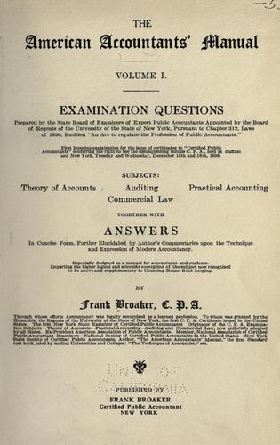 The American accountants' manual