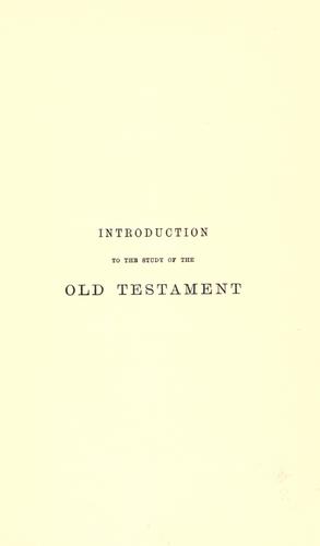 Introduction to the study of the Old Testament