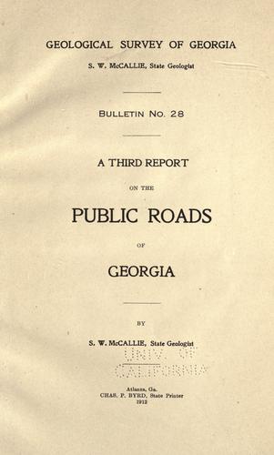 A third report on the public roads of Georgia