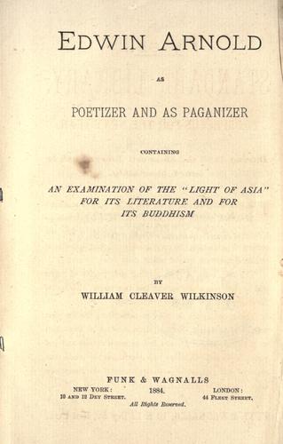 Edwin Arnold as poetizer and as paganizer