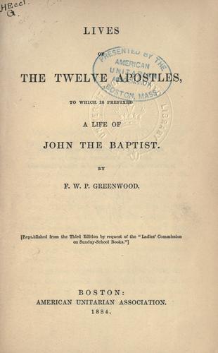Lives of the twelve Apostles