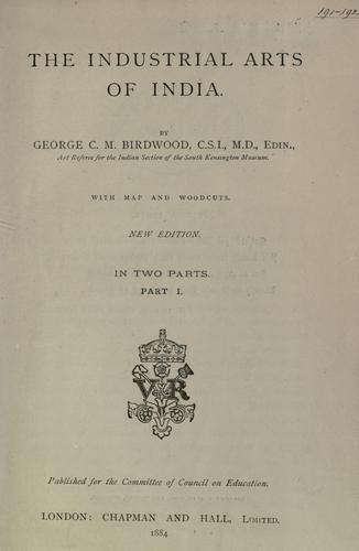 The industrial arts of India