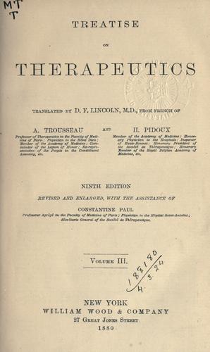 Treatise on therapeutics