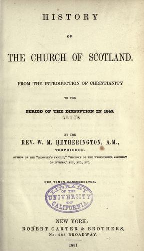 History of the Church of Scotland