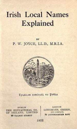 Irish local names explained.