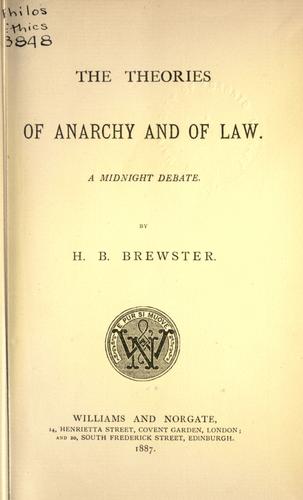 The theories of anarchy and of law