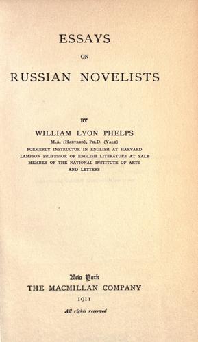 Essays on Russian novelists