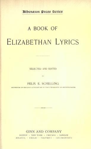 A book of Elizabethan lyrics.