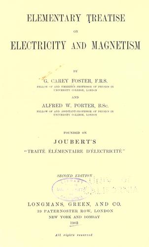 Elementary treatise on electricity and magnetism