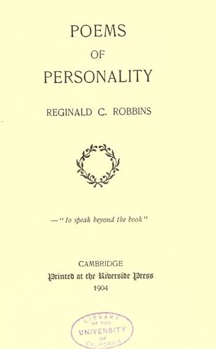 Poems of personality