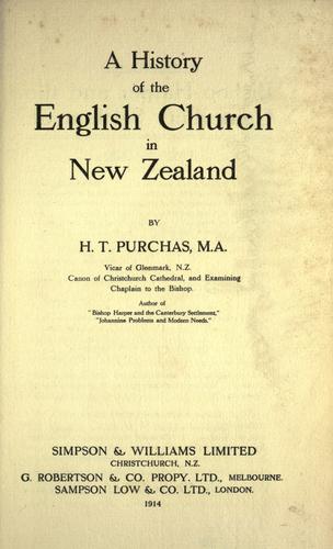 A history of the English Church in New Zealand