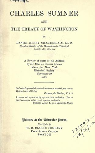 Charles Sumner and the Treaty of Washington