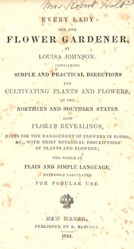 Every lady her own flower gardener