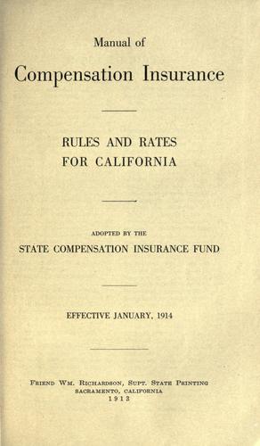 Manual of compensation insurance