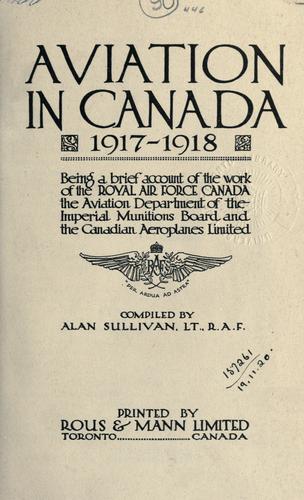 Aviation in Canada, 1917-1918.