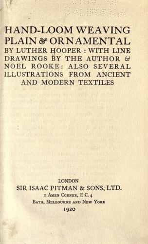 Hand-loom weaving, plain & ornamental