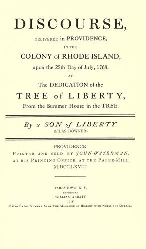 Discourse, delivered in Providence, in the colony of Rhode Island, on the 25th day of July, 1768.