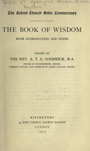 The Book of wisdom