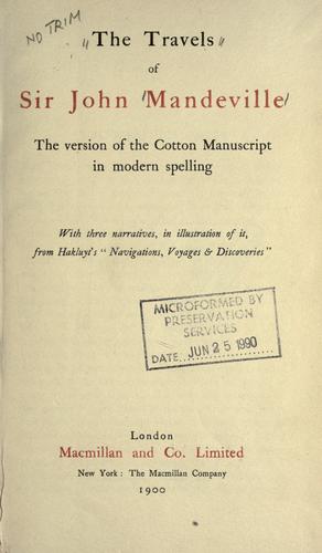 The travels of Sir John Mandeville