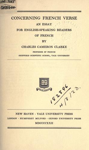 Concerning French verse