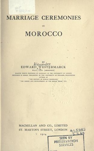 Marriage ceremonies in Morocco