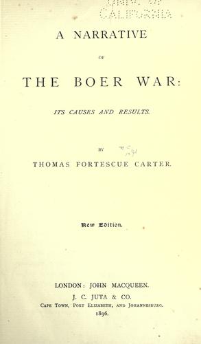 A narrative of the Boer war