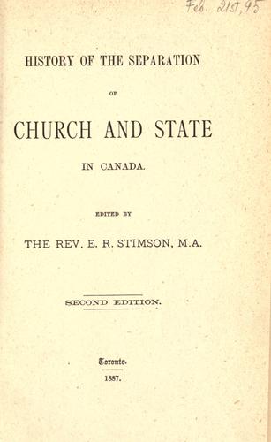 History of the separation of church and state in Canada