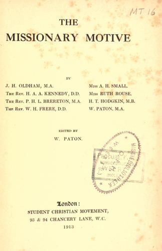 The missionary motive