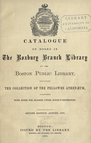 Catalogue of books ...