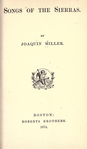 Songs of the Sierras.