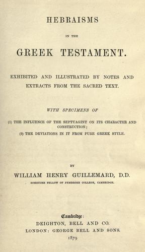 Hebraisms in the Greek Testament