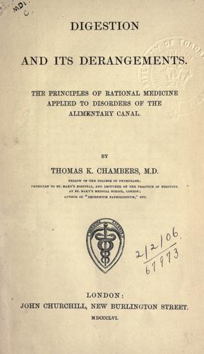 Digestion and its derangements