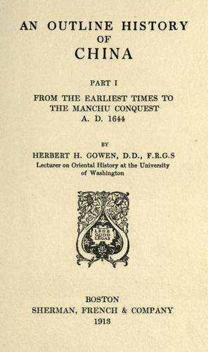 An outline history of China