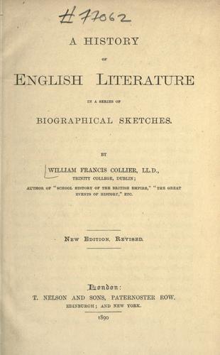 A history of English literature in a series of biographical sketches