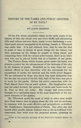 History of the parks and public grounds of St. Paul