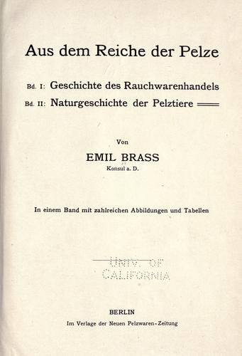 Aus dem reiche der pelze.