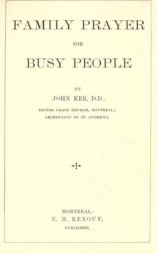 Family prayer for busy people