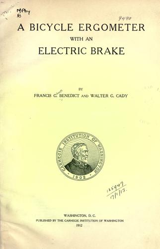 A bicycle ergometer, with an electric brake.